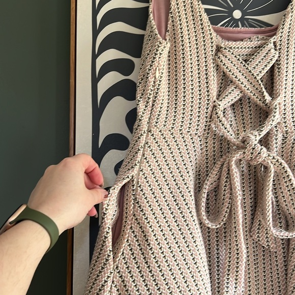 NWT Anthropologie Maeve Retro Criss-Cross back A-Line Mini dress Stretch M - Picture 7 of 7